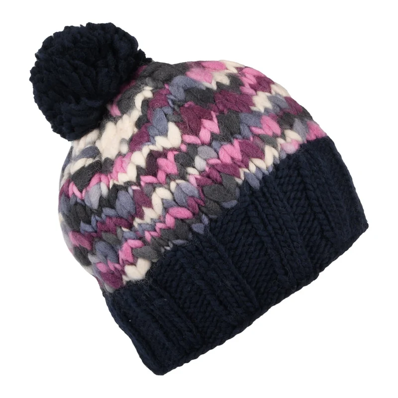 Bonnet à Pompon Grosse Maille bleu marine KUSAN