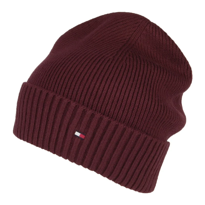 Bonnet en Cotton et Cachemire Pima Essential Flag vin foncé TOMMY HILFIGER
