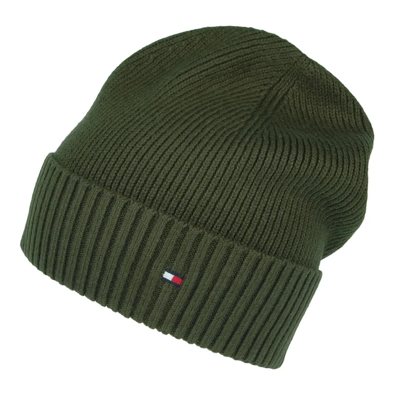 Bonnet en Cotton et Cachemire Pima Essential Flag olive TOMMY HILFIGER