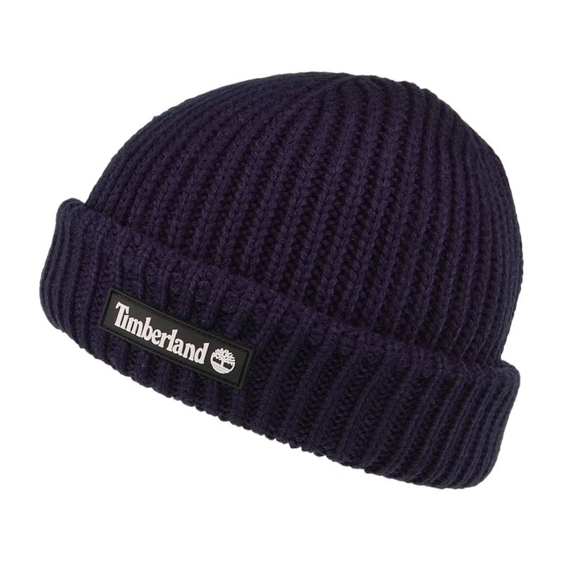 Bonnet Court avec Patch En Caoutchouc bleu marine TIMBERLAND