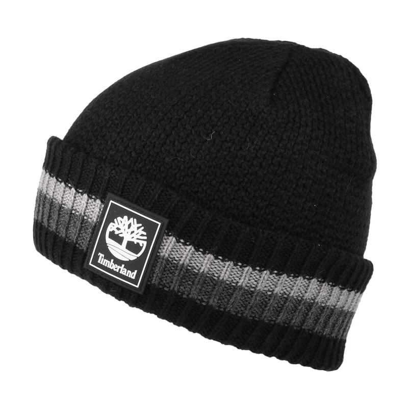 Bonnet Revers à Rayures noir-gris TIMBERLAND