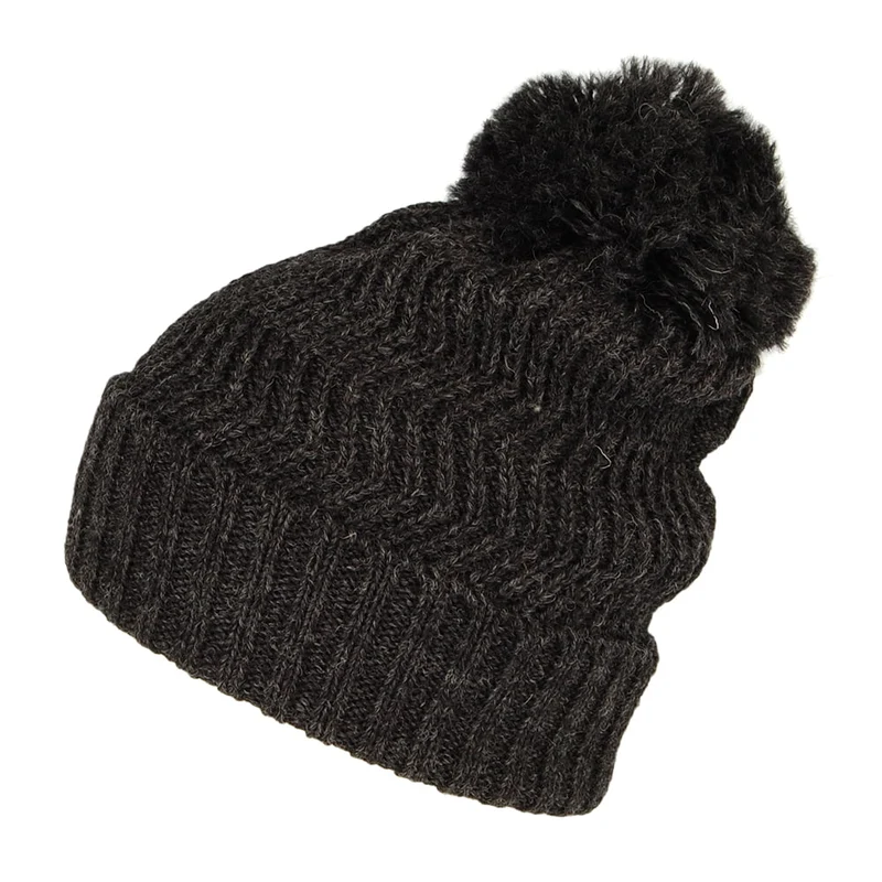 Bonnet à Pompon Zigzag anthracite HIGHLAND 2000