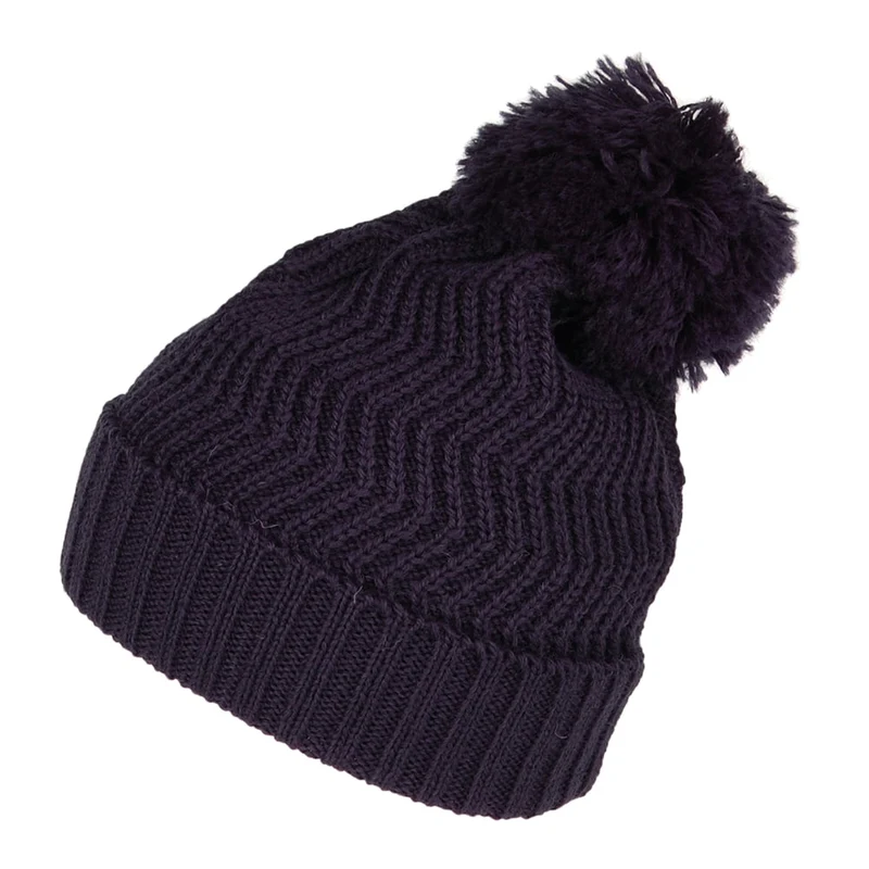 Bonnet à Pompon Zigzag bleu marine HIGHLAND 2000