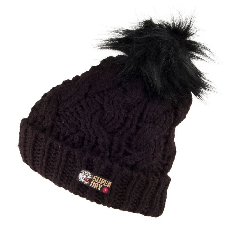 Bonnet à Pompon Chic Regal noir SUPERDRY