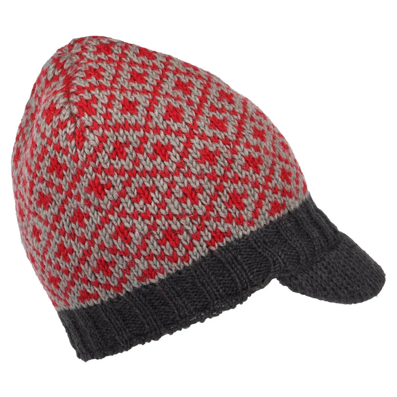 Bonnet à Visière à Motifs rouge KUSAN