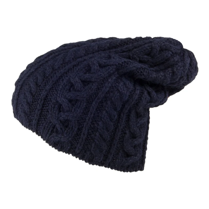 Bonnet Long en Laine d'Alpaga Super Douce bleu marine HIGHLAND 2000