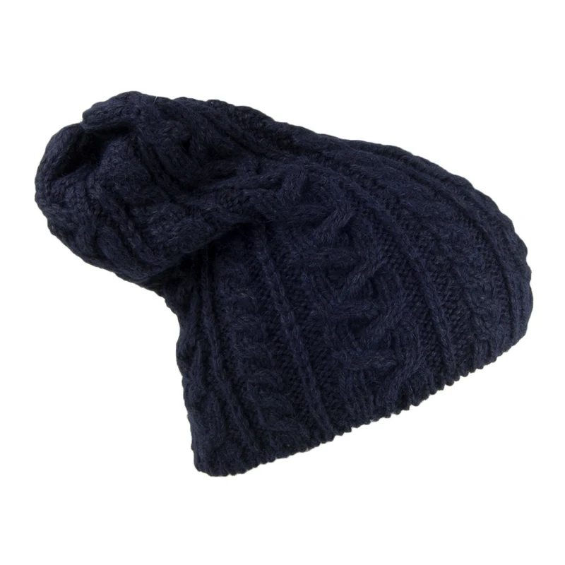 Bonnet Long en Laine d'Alpaga Super Douce bleu marine HIGHLAND 2000