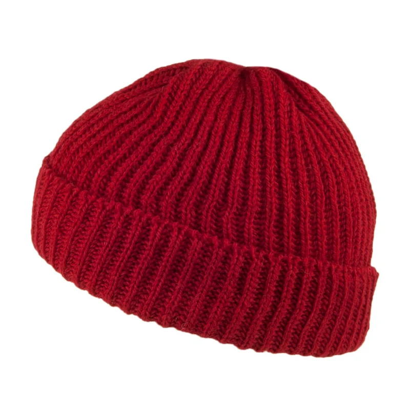 Bonnet Marin Court en Laine Mérinos rouge HIGHLAND 2000