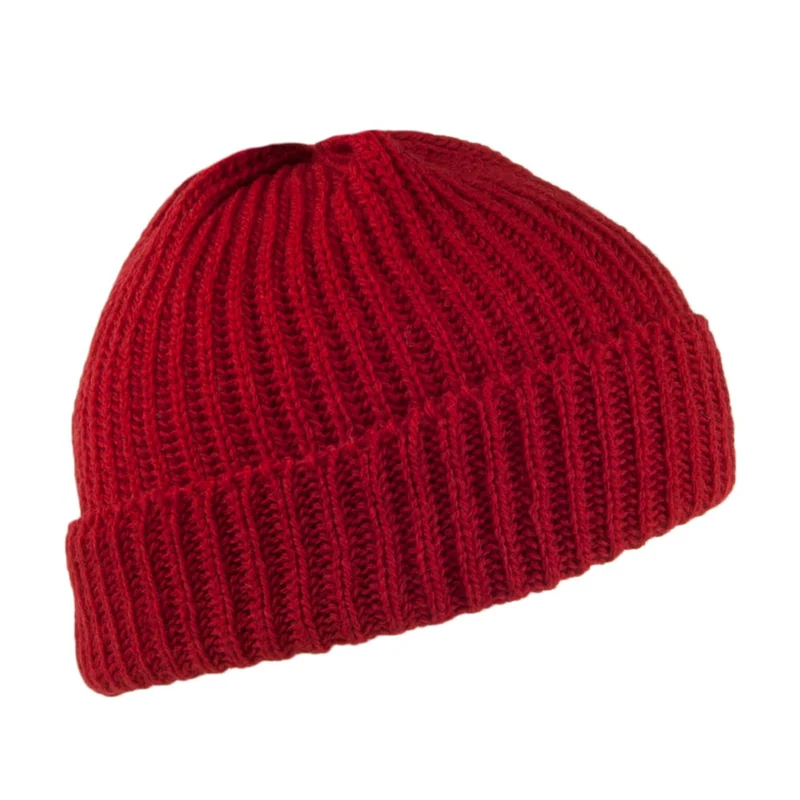 Bonnet Marin Court en Laine Mérinos rouge HIGHLAND 2000