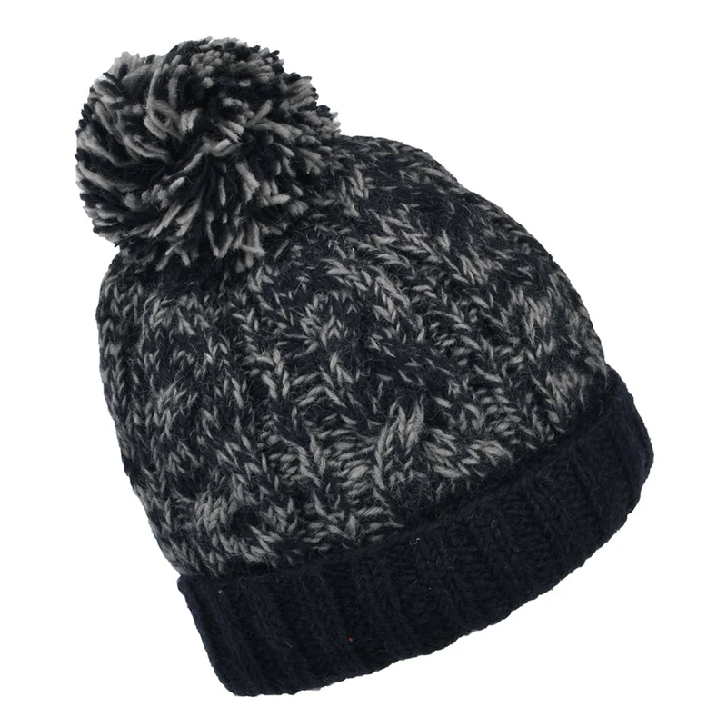 Bonnet à Pompon SP Cable bleu marine KUSAN