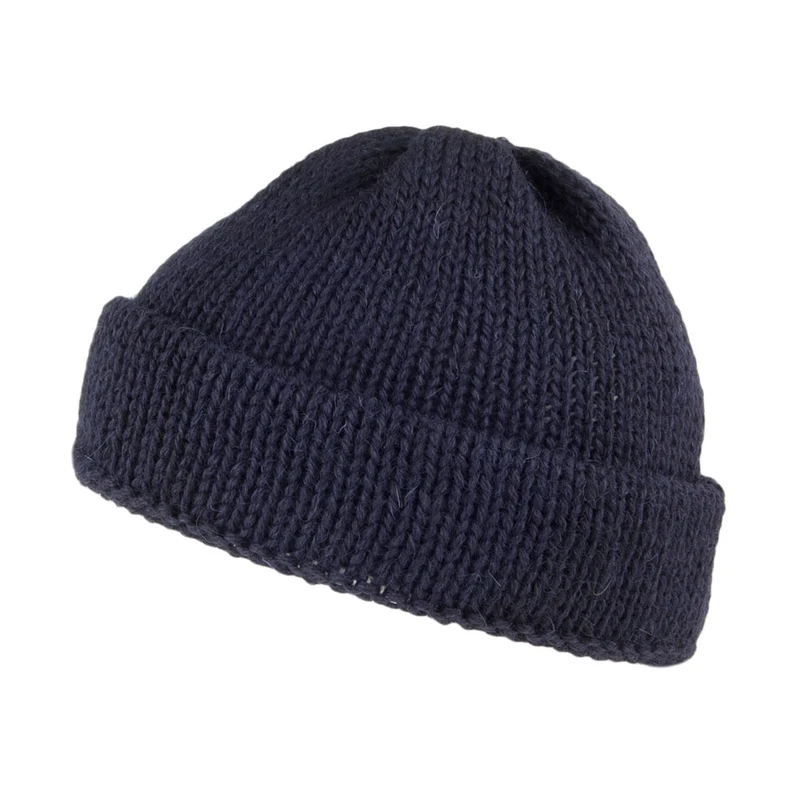 Bonnet Marin Court en Laine Anglaise bleu marine HIGHLAND 2000