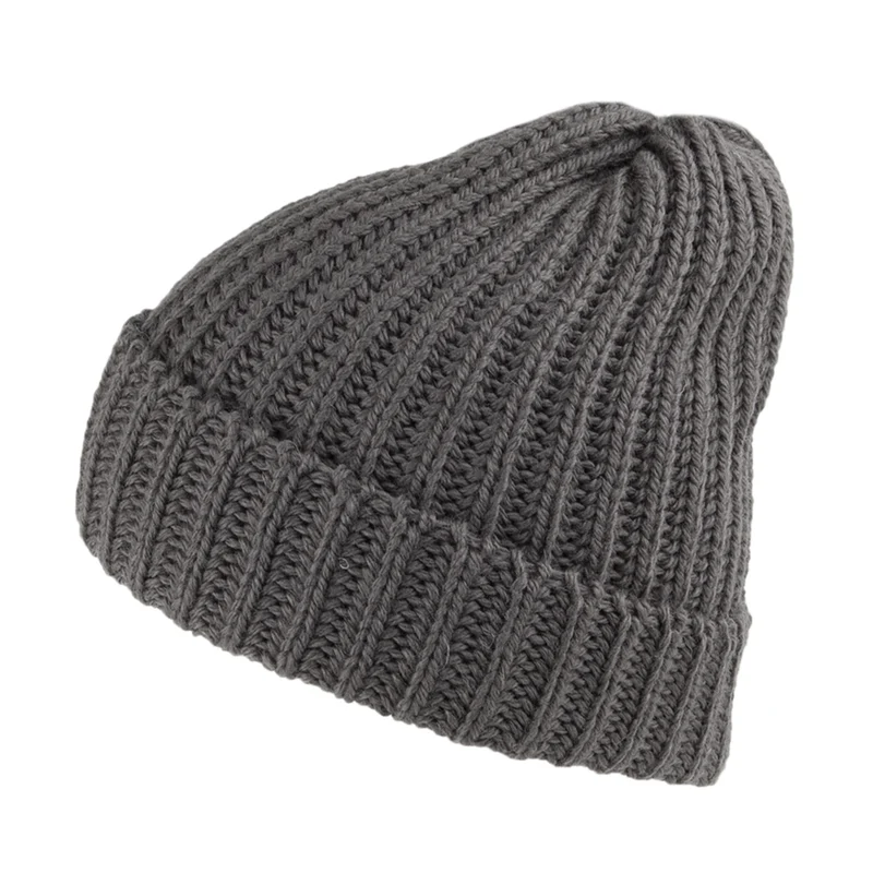 Bonnet Marin Court en Laine Mérinos anthracite HIGHLAND 2000