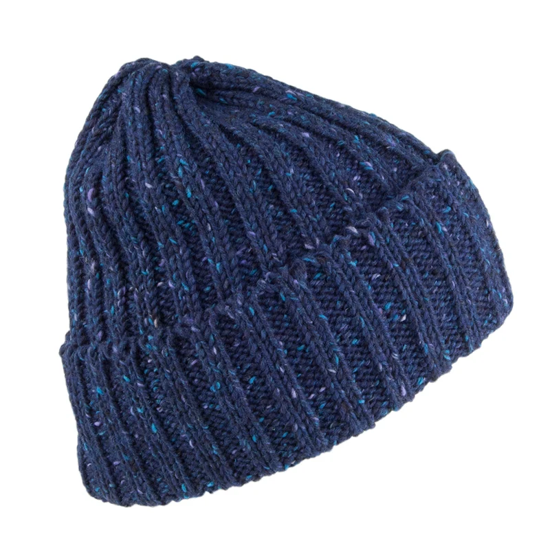 Bonnet à Revers en Laine Kilcarra bleu marine HIGHLAND 2000