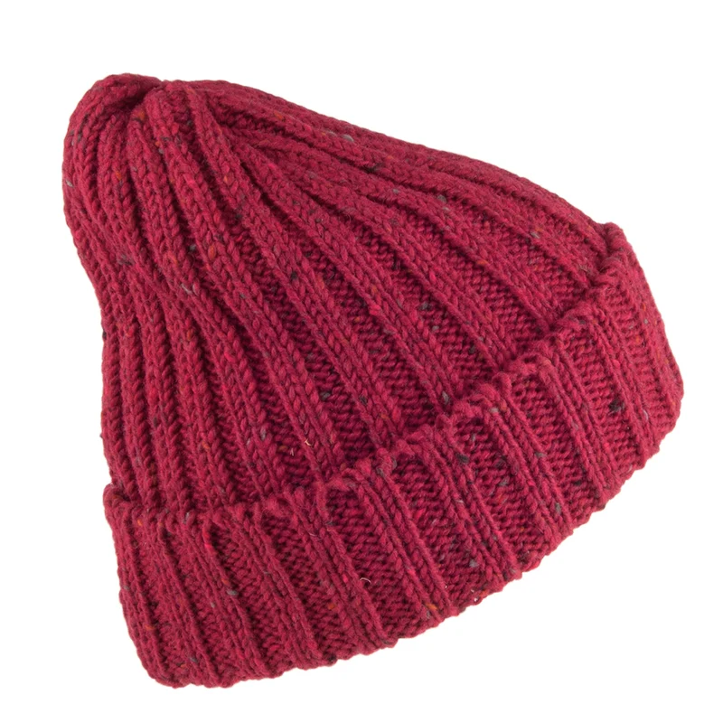 Bonnet à Revers en Laine Kilcarra bordeaux HIGHLAND 2000
