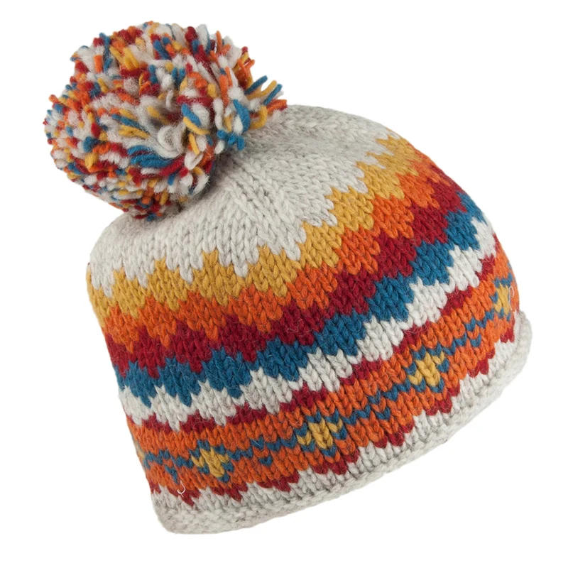 Bonnet à Pompon Court multicolore KUSAN