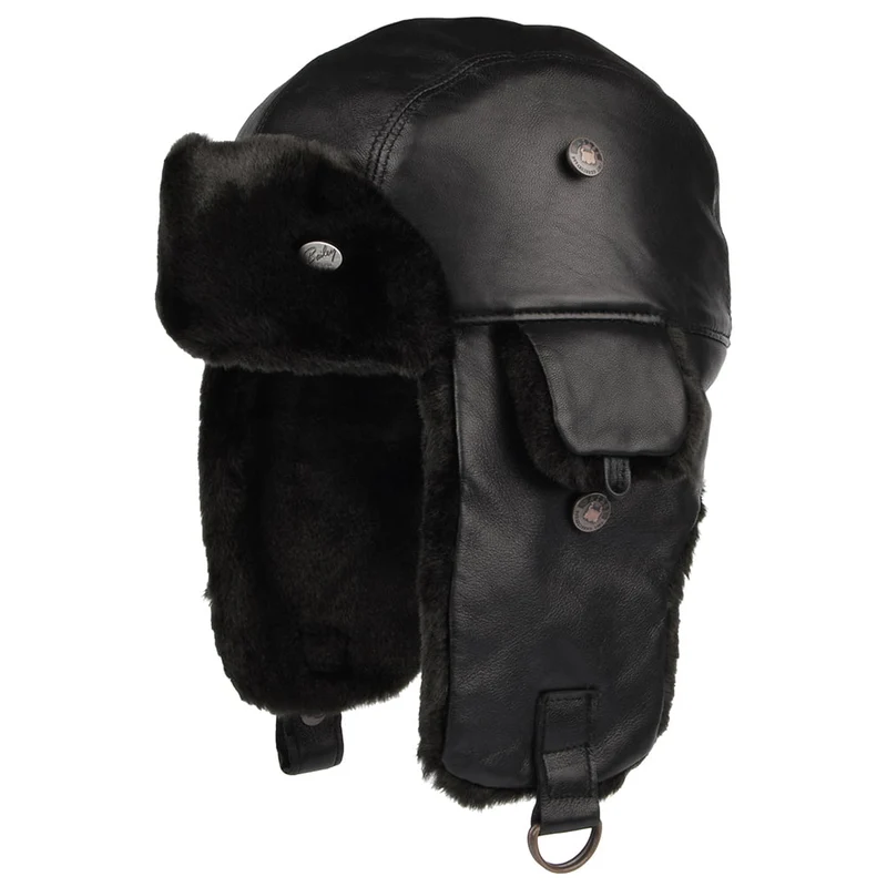 Chapka en Cuir Vega noir BAILEY