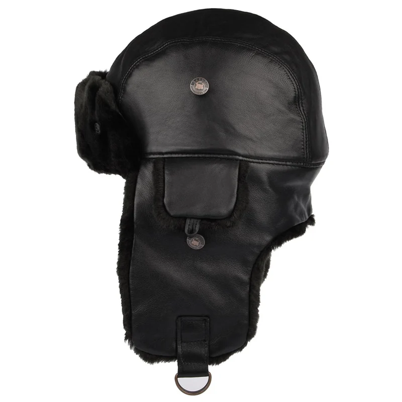 Chapka en Cuir Vega noir BAILEY