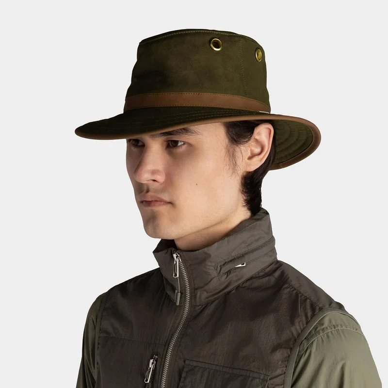 Chapeau Australien en Coton Ciré TWC7 olive TILLEY
