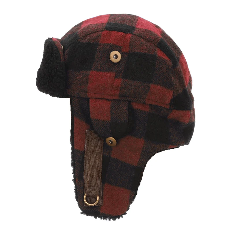 Chapka à Carreaux Arctic Buffalo rouge DORFMAN PACIFIC