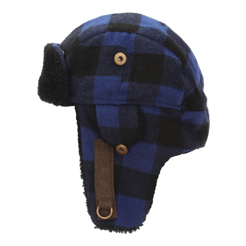Chapka à Carreaux Arctic Buffalo bleu DORFMAN PACIFIC