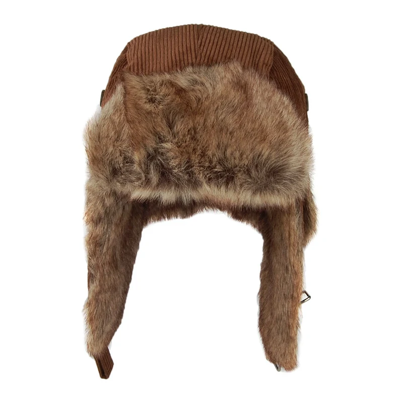 Chapka en Velours Côtelé Rib Bomber marron BARTS