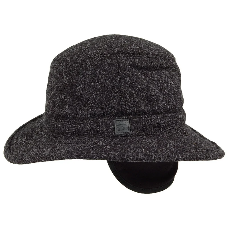Chapeau Hiver en HARRIS TWEED TW2HT anthracite TILLEY