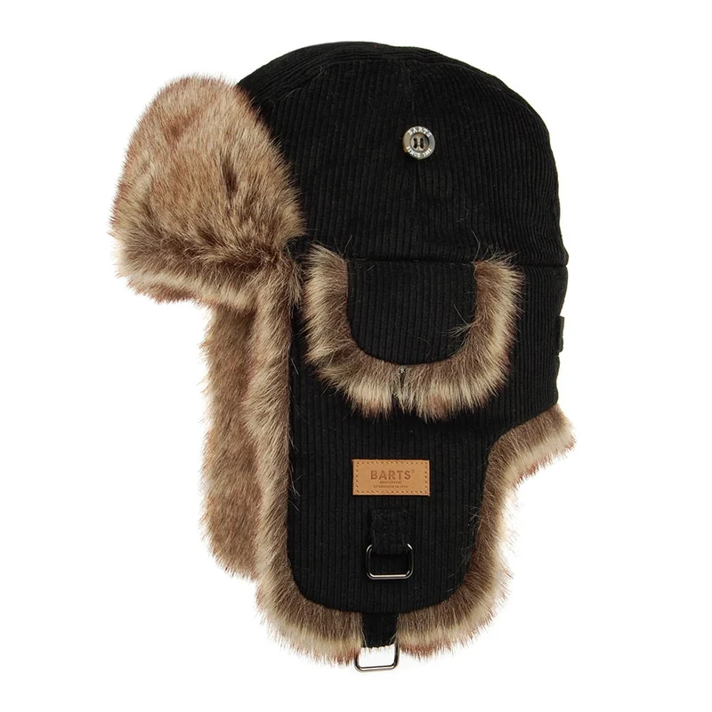 Chapka en Velours Côtelé Rib Bomber noir BARTS