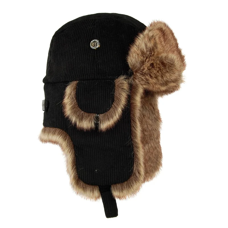 Chapka en Velours Côtelé Rib Bomber noir BARTS