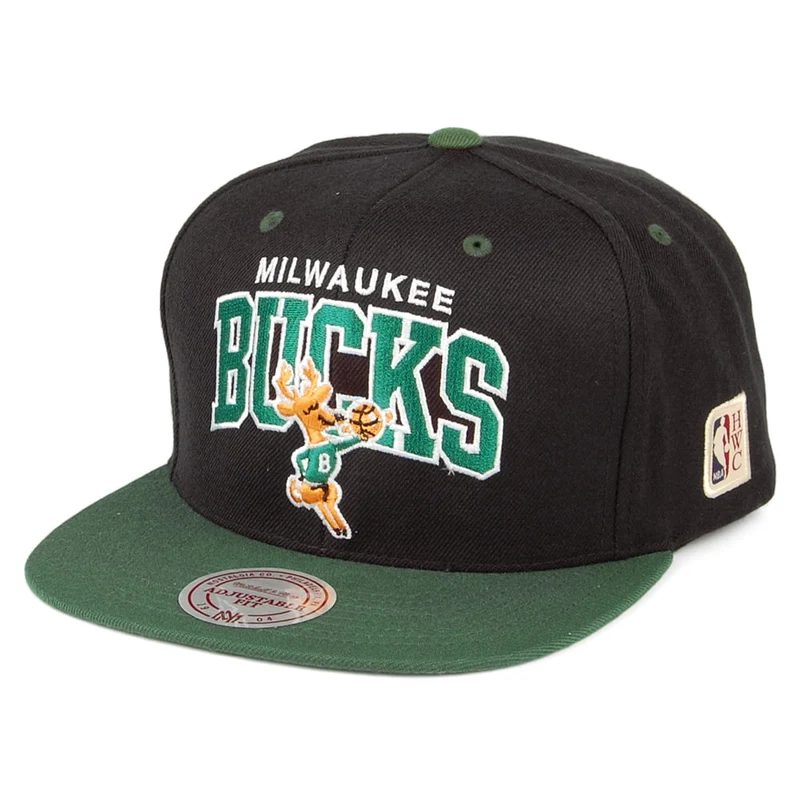 Casquette Snapback NBA Arch 2 Tone Milwaukee Bucks noir-vert MITCHELL & NESS