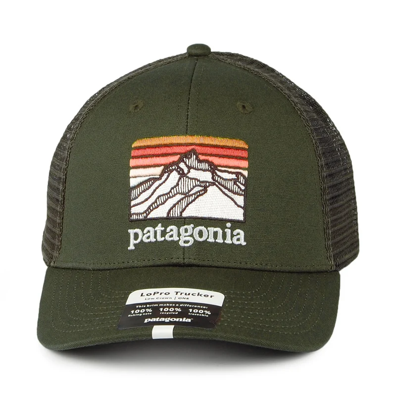 Casquette Trucker en Toile de Coton Bio LoPro Line Logo Ridge forêt PATAGONIA