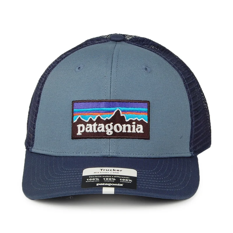 Casquette Trucker en Coton Bio P-6 Logo ardoise-bleu PATAGONIA