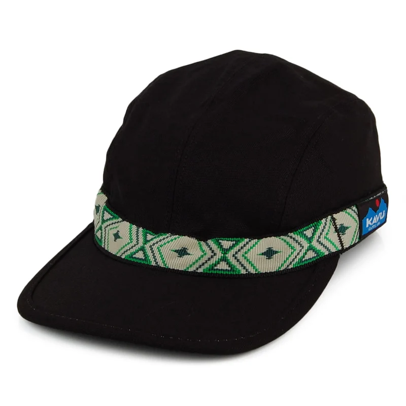 Casquette Strapback en Toile de Coton noir KAVU