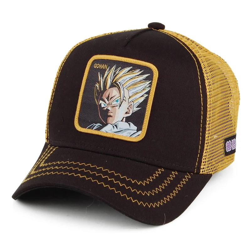 Casquette Trucker Dragon Ball Z Gohan noir-jaune CAPSLAB