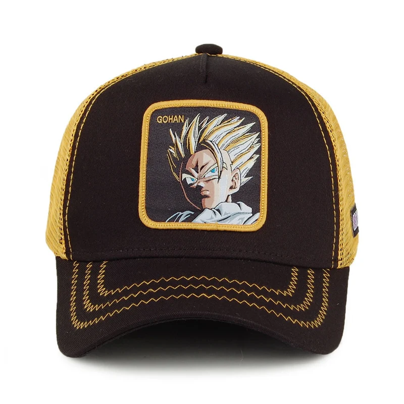 Casquette Trucker Dragon Ball Z Gohan noir-jaune CAPSLAB