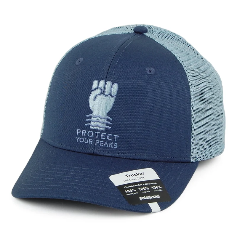 Casquette Trucker en Coton Bio Protect Your Peaks bleu PATAGONIA