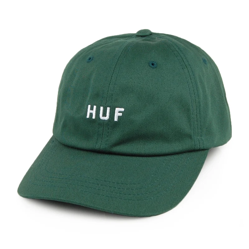 Casquette à Visière Incurvée Original Logo en Coton vert HUF