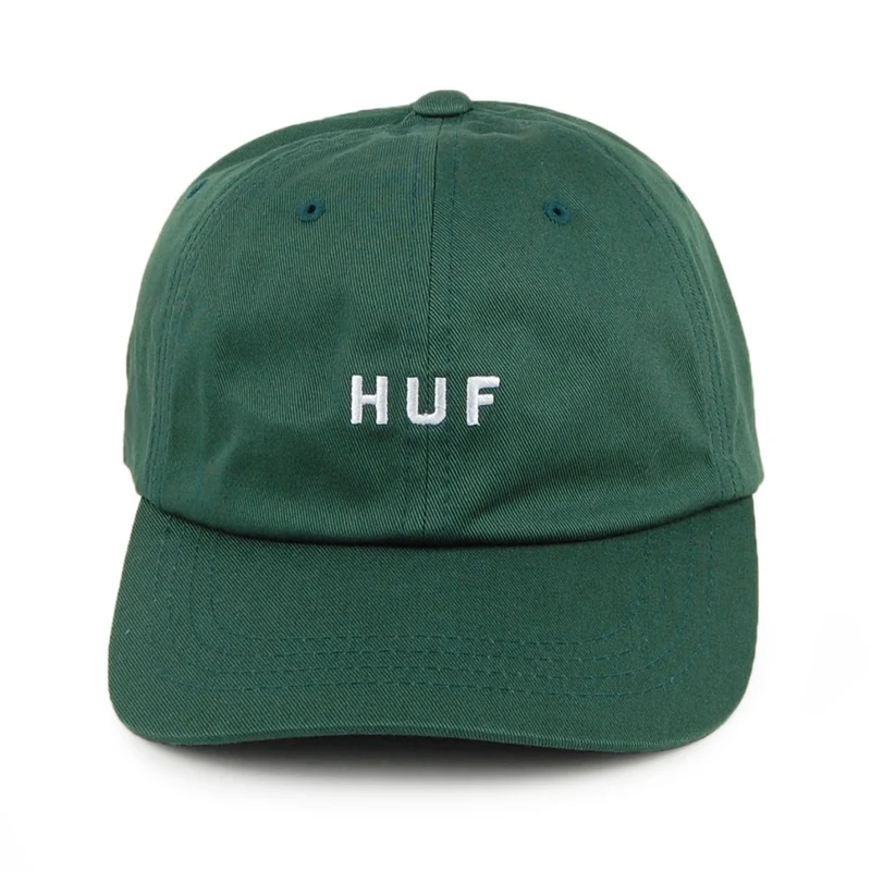 Casquette à Visière Incurvée Original Logo en Coton vert HUF
