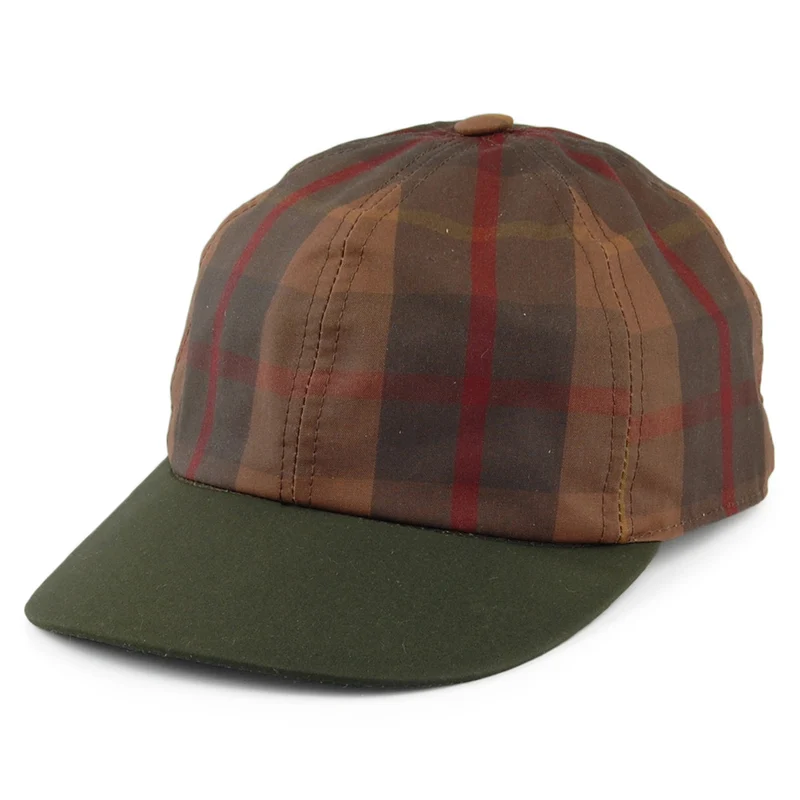 Casquette en Coton Ciré British Millerain marron-olive CITY SPORT