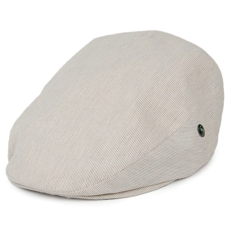 Casquette Plate en Lin et Coton à Fines Rayures Promo crème-beige sable CITY SPORT