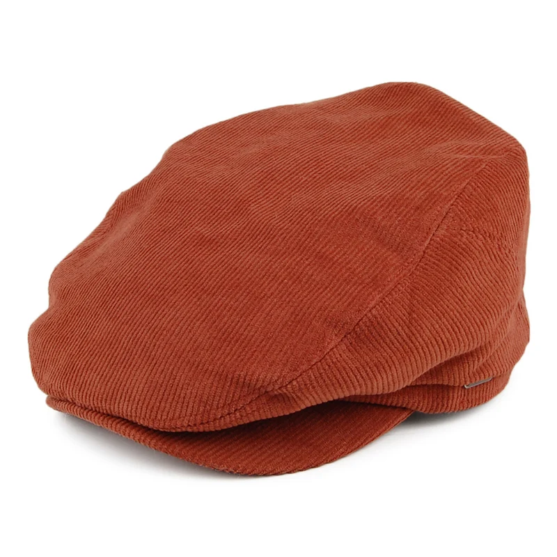 Casquette Plate en Velours Côtelé Ixia rouille BARTS