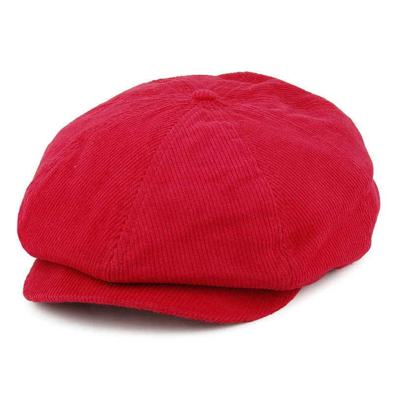 Casquette Gavroche en Velours Brood rouge cerise BRIXTON