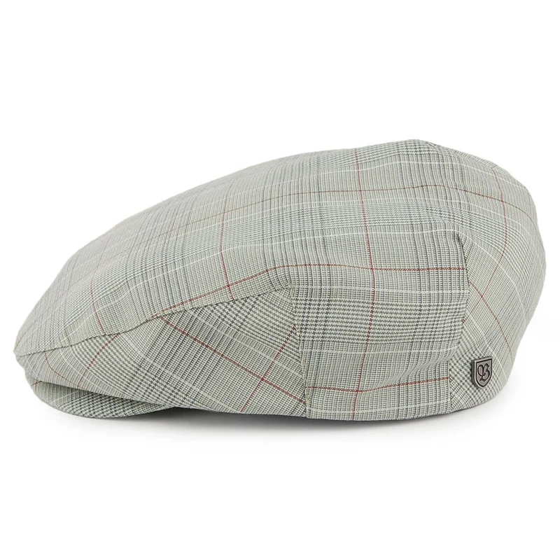 Casquette Plate à Carreaux Hooligan gris-sauge BRIXTON