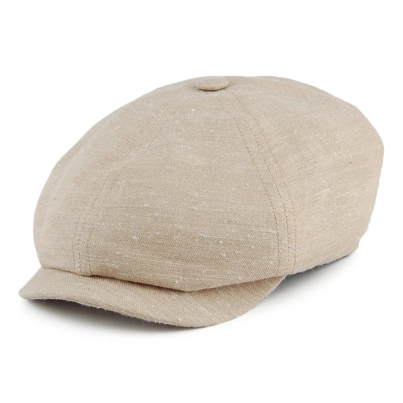 Casquette Gavroche à 6 Pans En Lin et Soie naturel STETSON