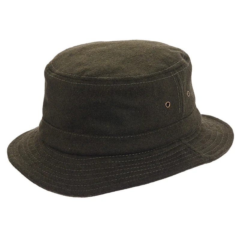 Chapeau Bob en Laine Mélangée avec Protège-Oreilles olive DORFMAN PACIFIC