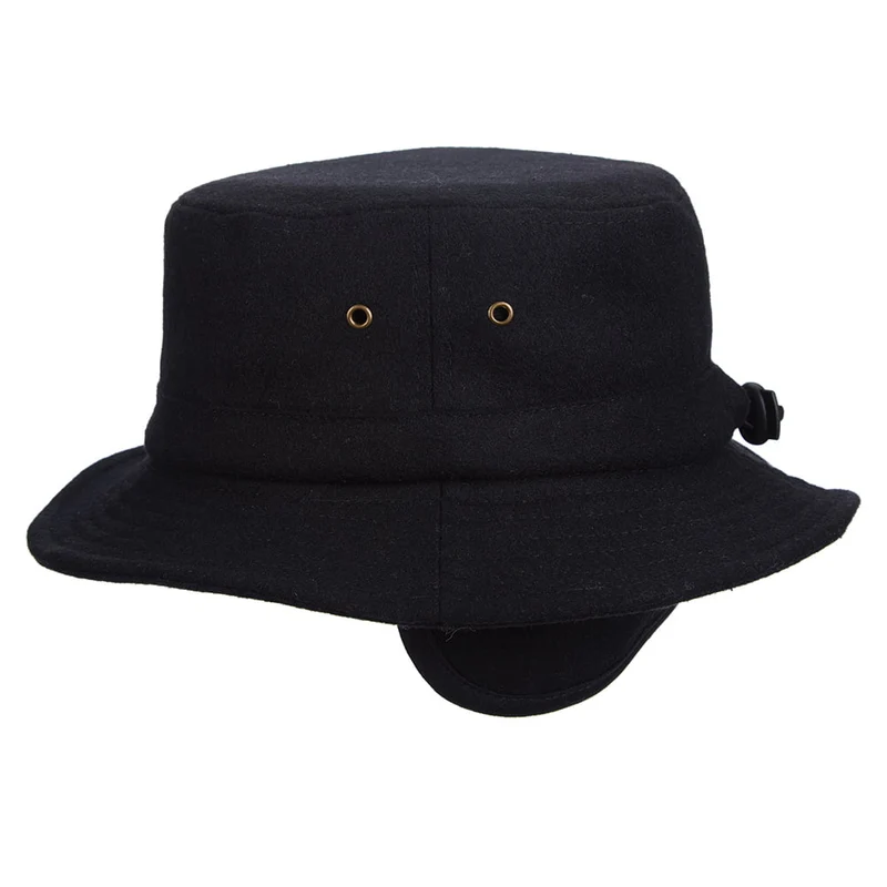 Chapeau Bob en Laine Mélangée avec Protège-Oreilles noir DORFMAN PACIFIC