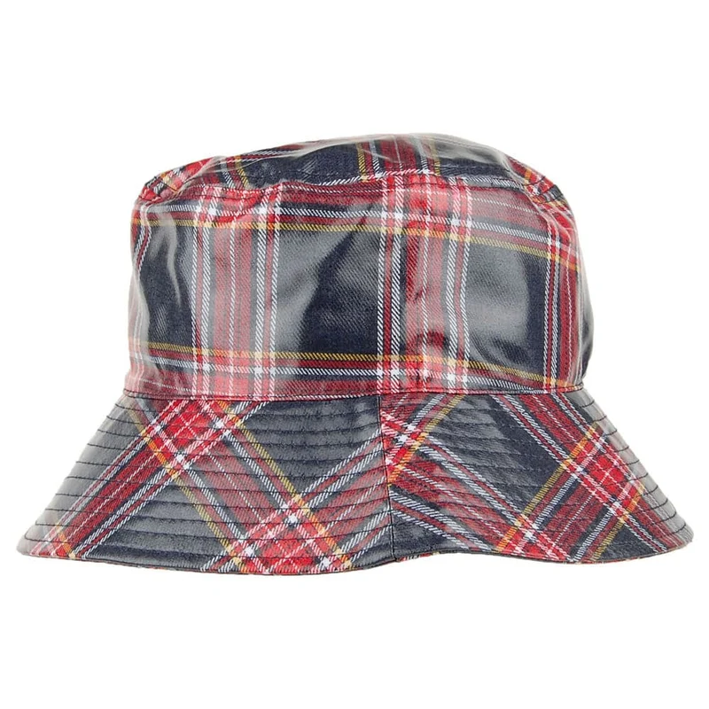 Chapeau de Pluie Tartan Bastia bleu marine-rouge SCALA