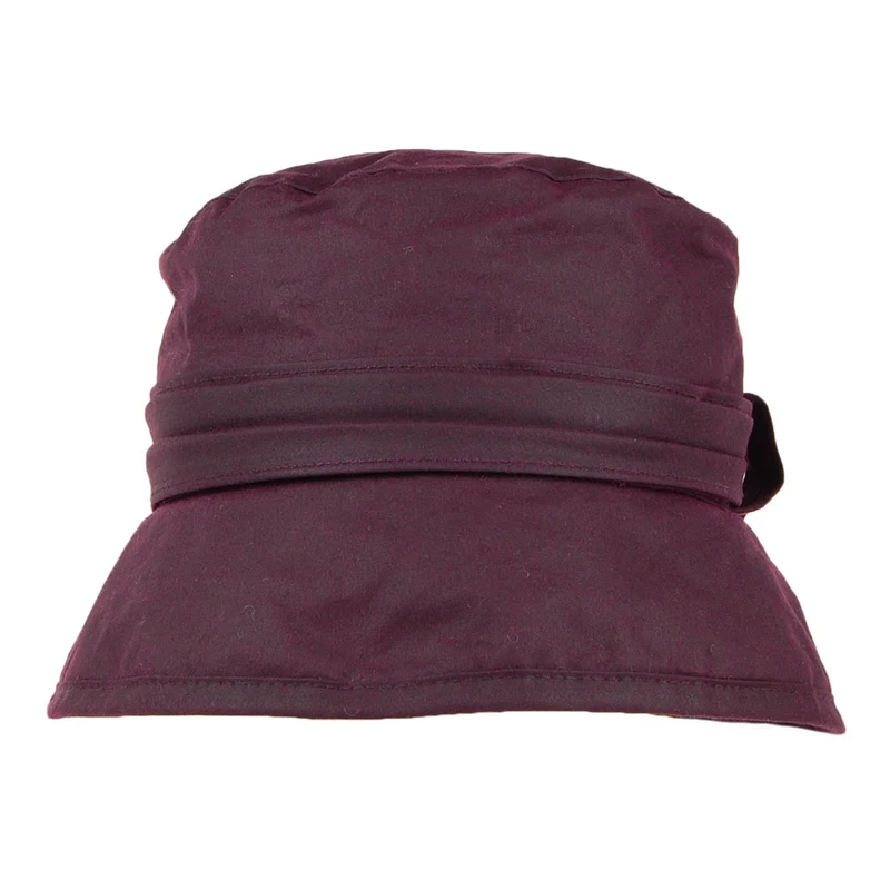 Chapeau Bob en Coton Ciré avec Noeud sur le Côté merlot FAILSWORTH