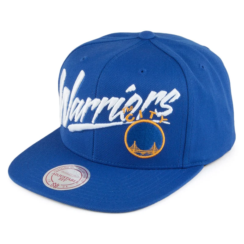 Casquette Snapback Vice Script Solid Golden State Warriors bleu MITCHELL & NESS