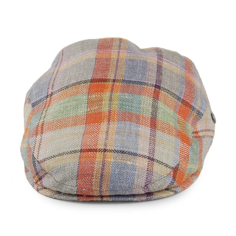 Casquette Plate Soie et Lin à Carreaux Pastel multicolore CITY SPORT