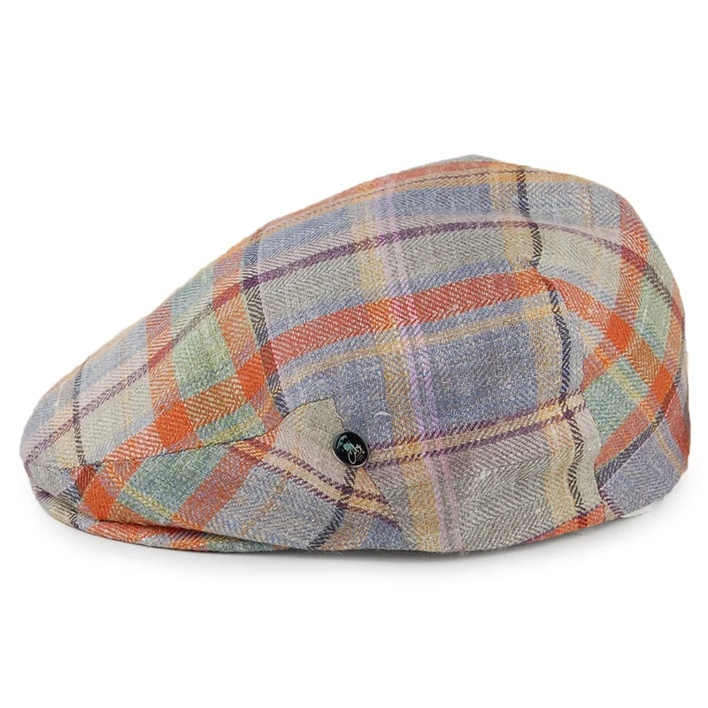 Casquette Plate Soie et Lin à Carreaux Pastel multicolore CITY SPORT